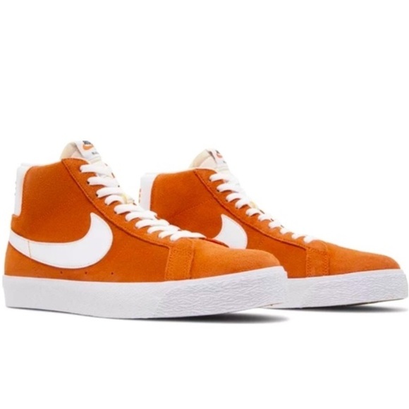 NIKE SB ZOOM BLAZER MID SAFETY ORANGE-WHITE SZ 10 |864349-800|